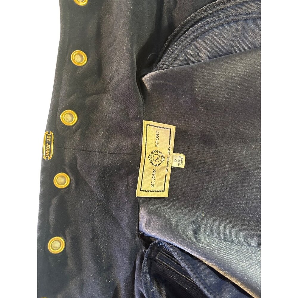 St. John Sport By Marie Gray Womens Navy Jacket Drawstring Waist Zip Closure - Picture 4 of 10